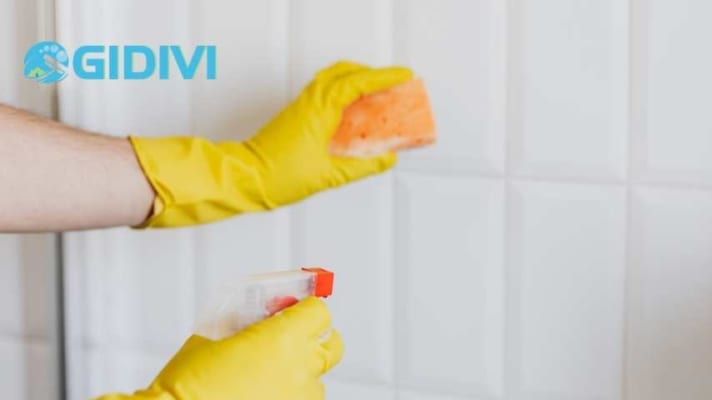 Cách tẩy sạch vết bẩn trên gạch ốp tường nhà bếp đơn giản