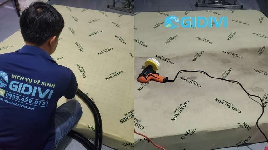 Giặt nệm cao su non