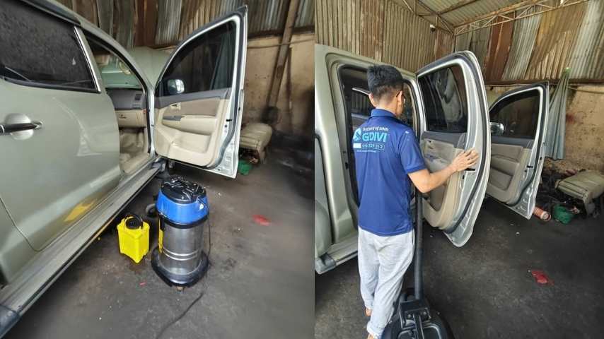 Vệ sinh nội thất xe bán tải