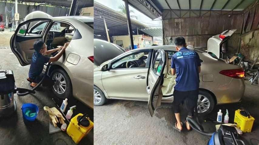 Vệ sinh nội thất xe toyota
